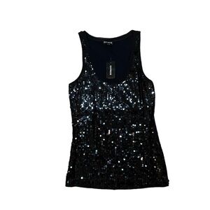 Express black sequin tank top XS, NWT